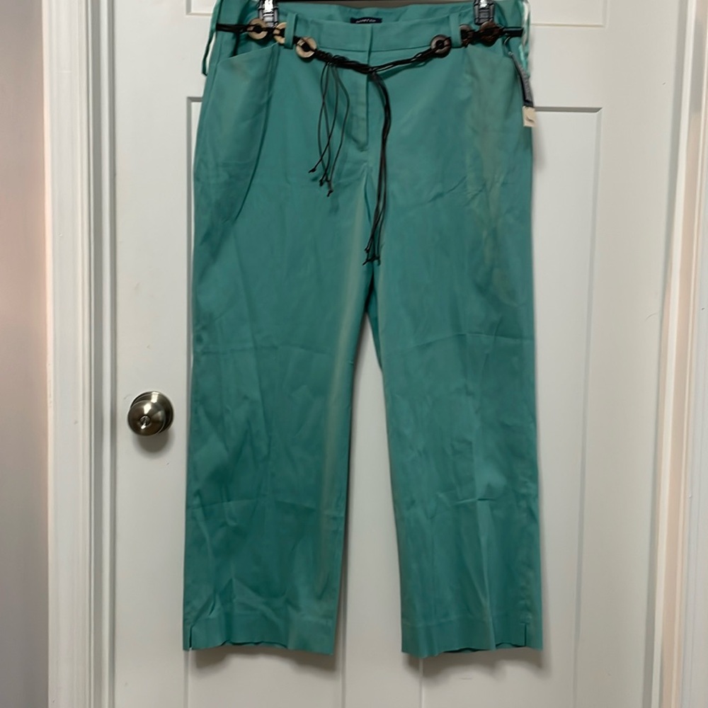 NWT. 14W. Straight leg, stretch, Jones New York.light teal.